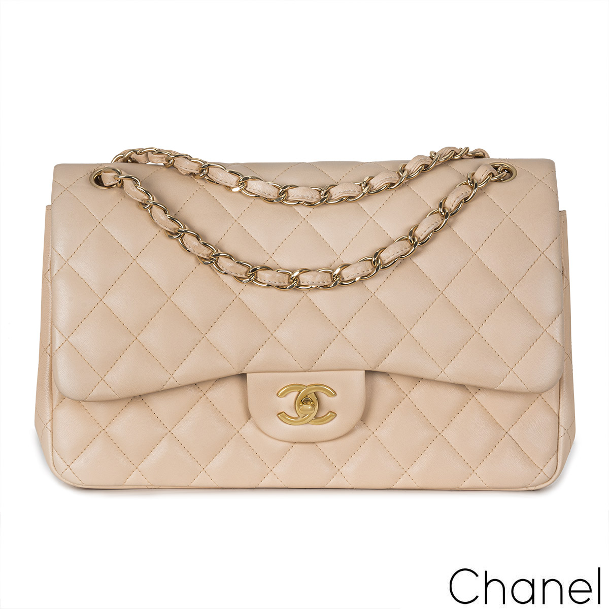 Chanel Jumbo Silver Chain Lambskin Classic Flap Bag NW3444  LuxuryPromise
